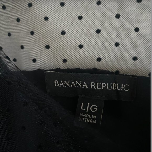 Banana Republic Sheer Polka Dot Long Sleeve Top- NWOT Size L - Picture 3 of 5